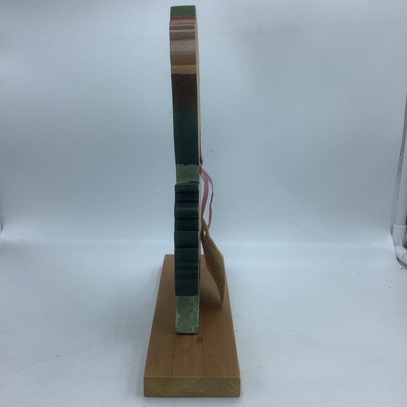 Handmade Flat Wood Santa with Toys - Picture 2 of 6